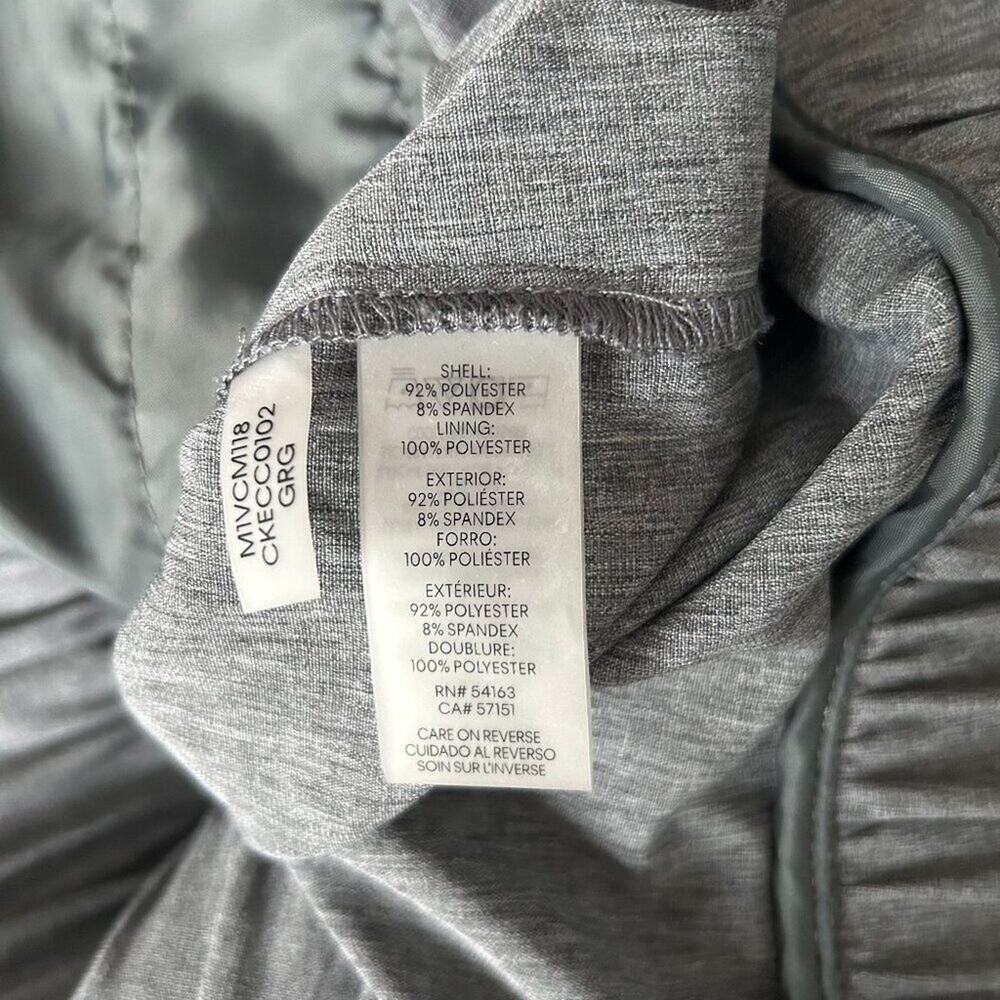 Calvin Klein Zip Front Jacket Women S/M Gray Ruffle Hem Lightweight NWOT - Picture 10 of 10